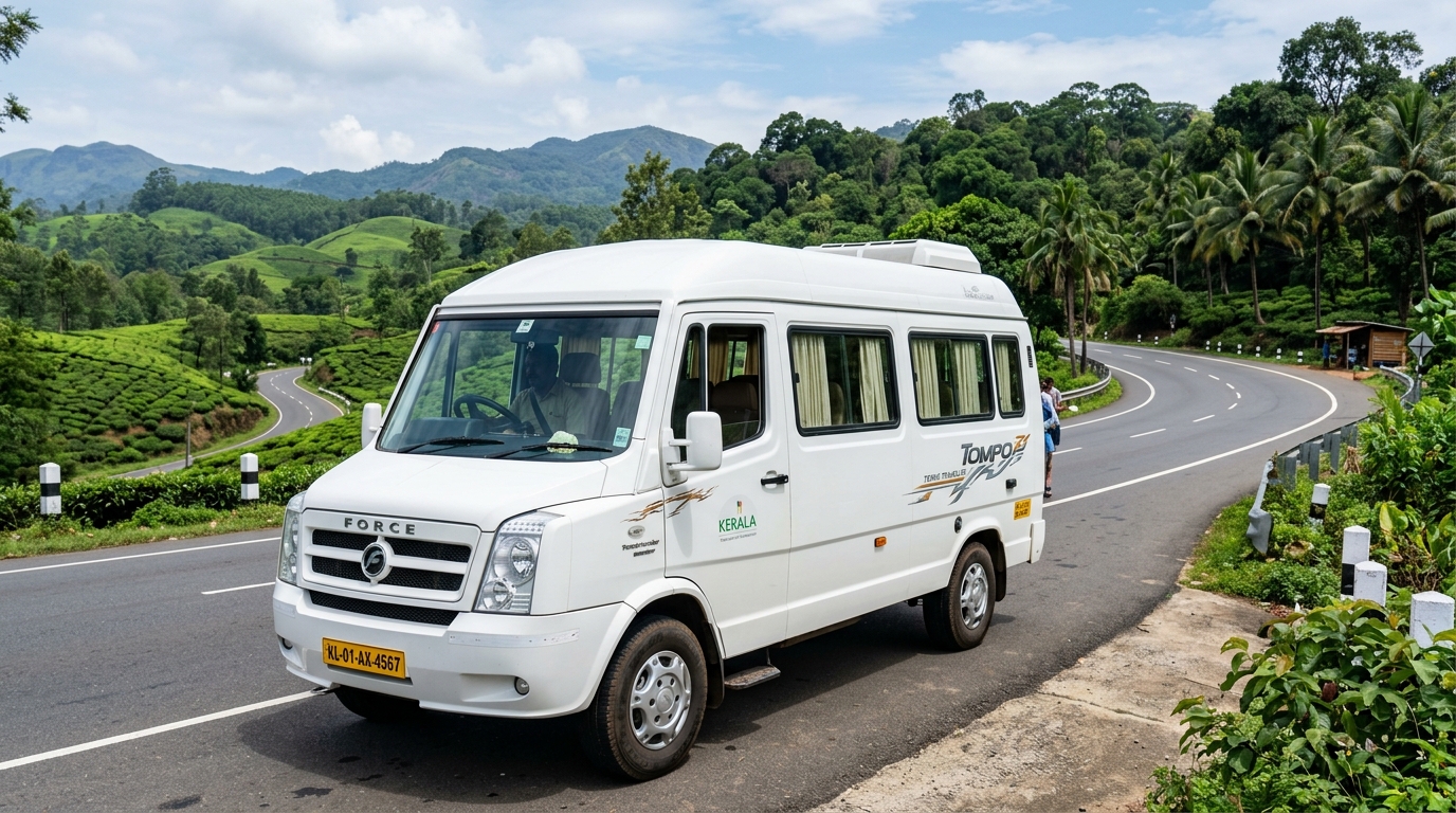Force Tempo Traveller arranged by San Travels for Kochi and Sabarimala travel