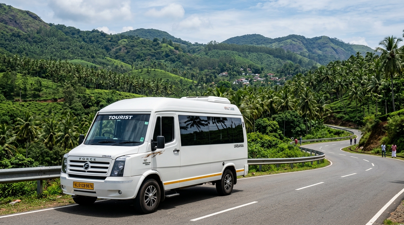 Force Urbania Luxury Van arranged by San Travels for Kochi and Sabarimala travel